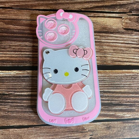 Sanrio Hello Kitty Accessories - Hello Kitty Sanrio Kawaii Iphone 14 Pro Phone Case with Mirror (SKU: 44MI)
